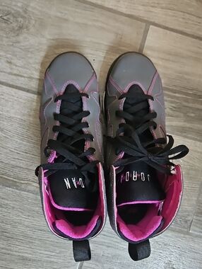 Jordan Girls Gray and Pink Sneakers